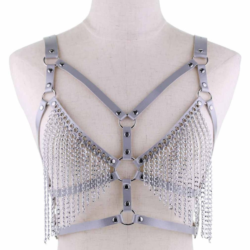 Leather Chain and PU Strap for Bras and Bustiers