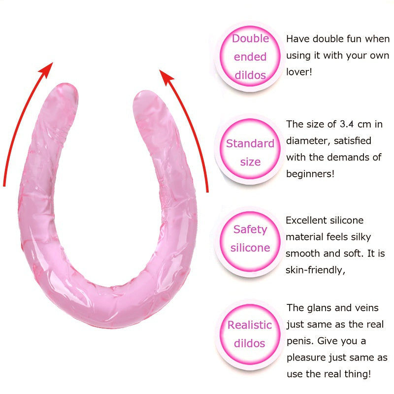 Double-Ended Transparent Crystal Dildo for Women
