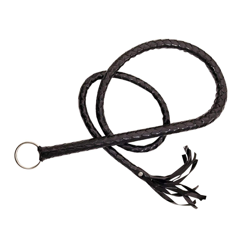 Heavy-Duty Riding Crop for Horse PU Leather Equestrianism Horse Crop Horse Riding Whip with Soft Handle Horse & Bull Obedience Training Whip(Black)