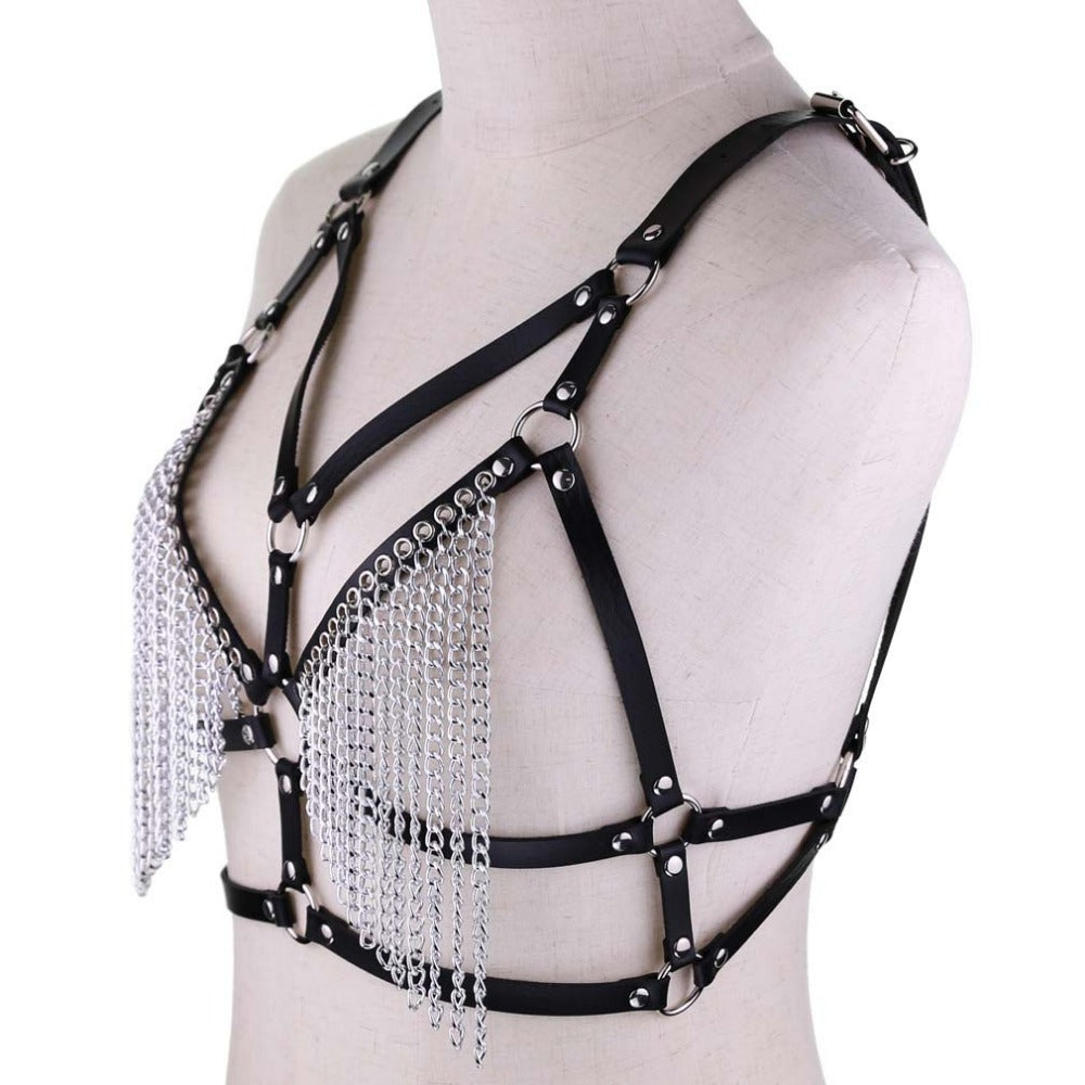 Leather Chain and PU Strap for Bras and Bustiers