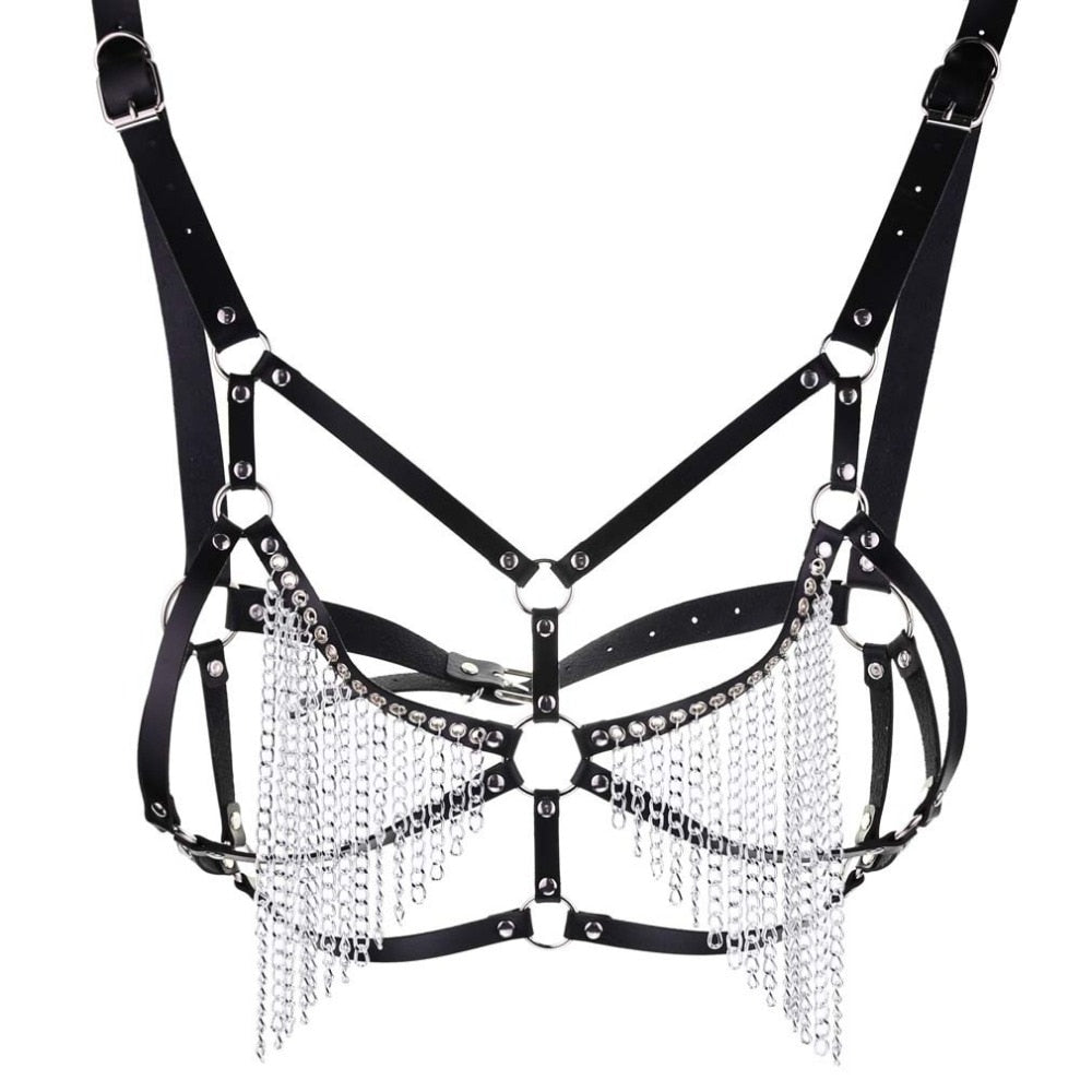 Leather Chain and PU Strap for Bras and Bustiers