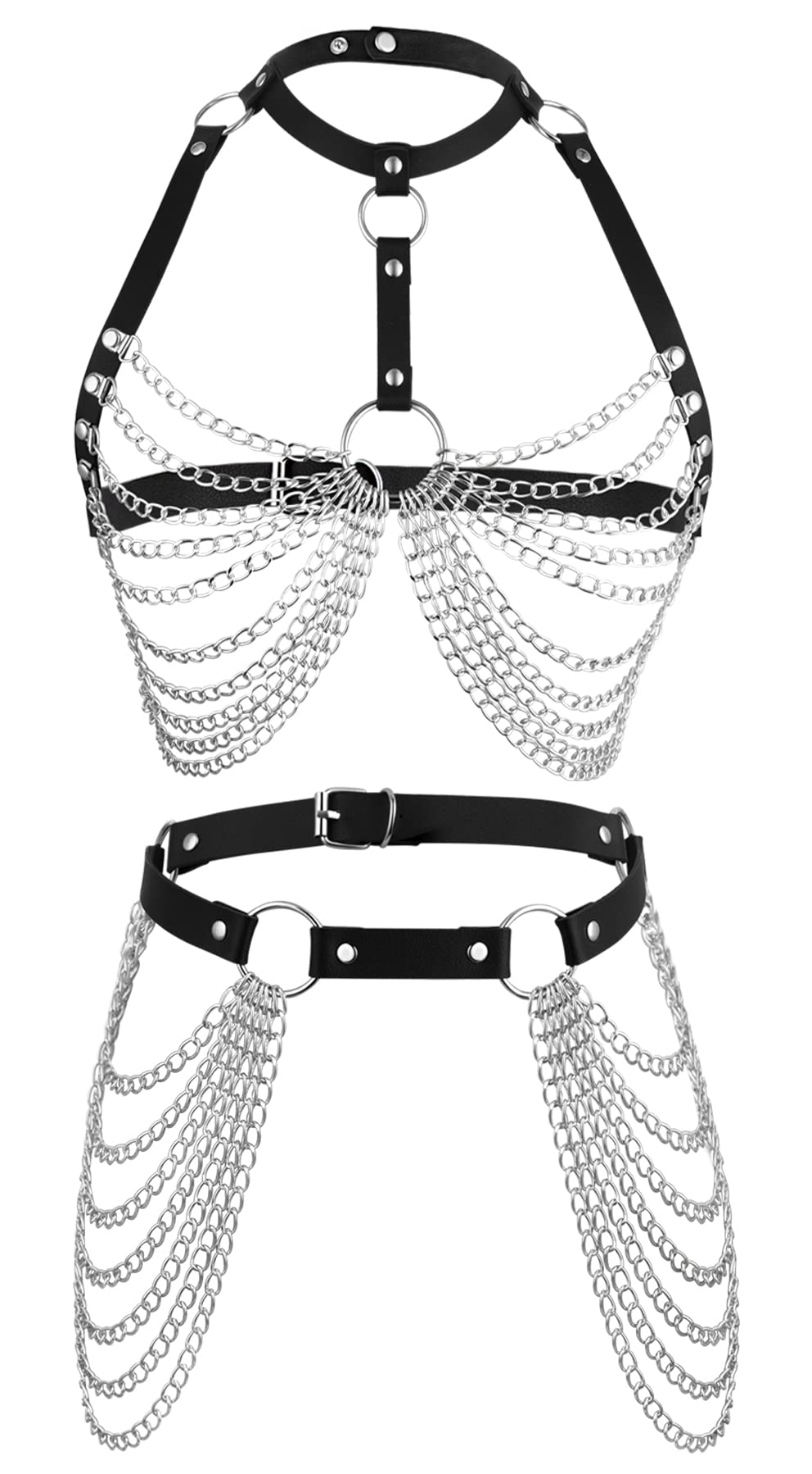 Punk Leather Body Chains for Women