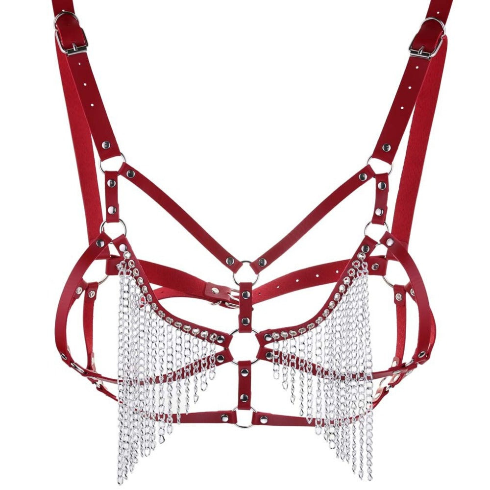 Leather Chain and PU Strap for Bras and Bustiers