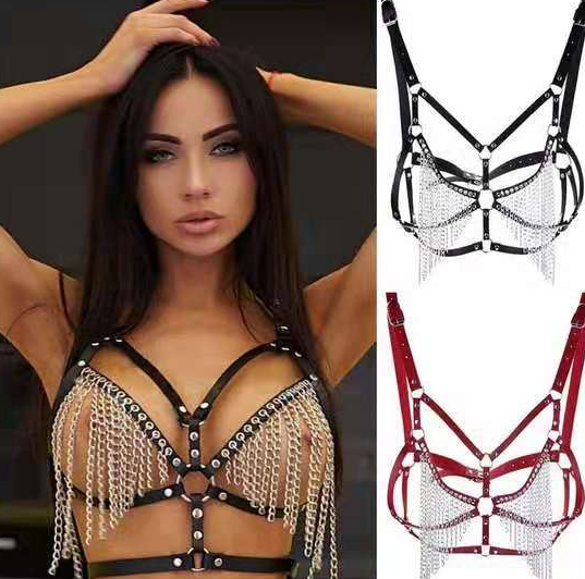 Leather Chain and PU Strap for Bras and Bustiers